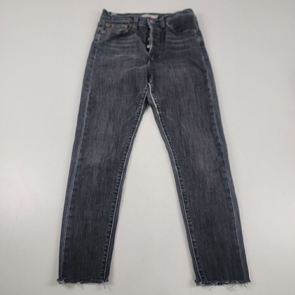 Levi's Women's Gray Washed Straight-Leg Jeans